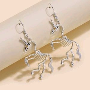 Apocalypse Unicorn Skeleton Earrings